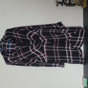 Lane Bryant Plaid Black/White/Pink shirt